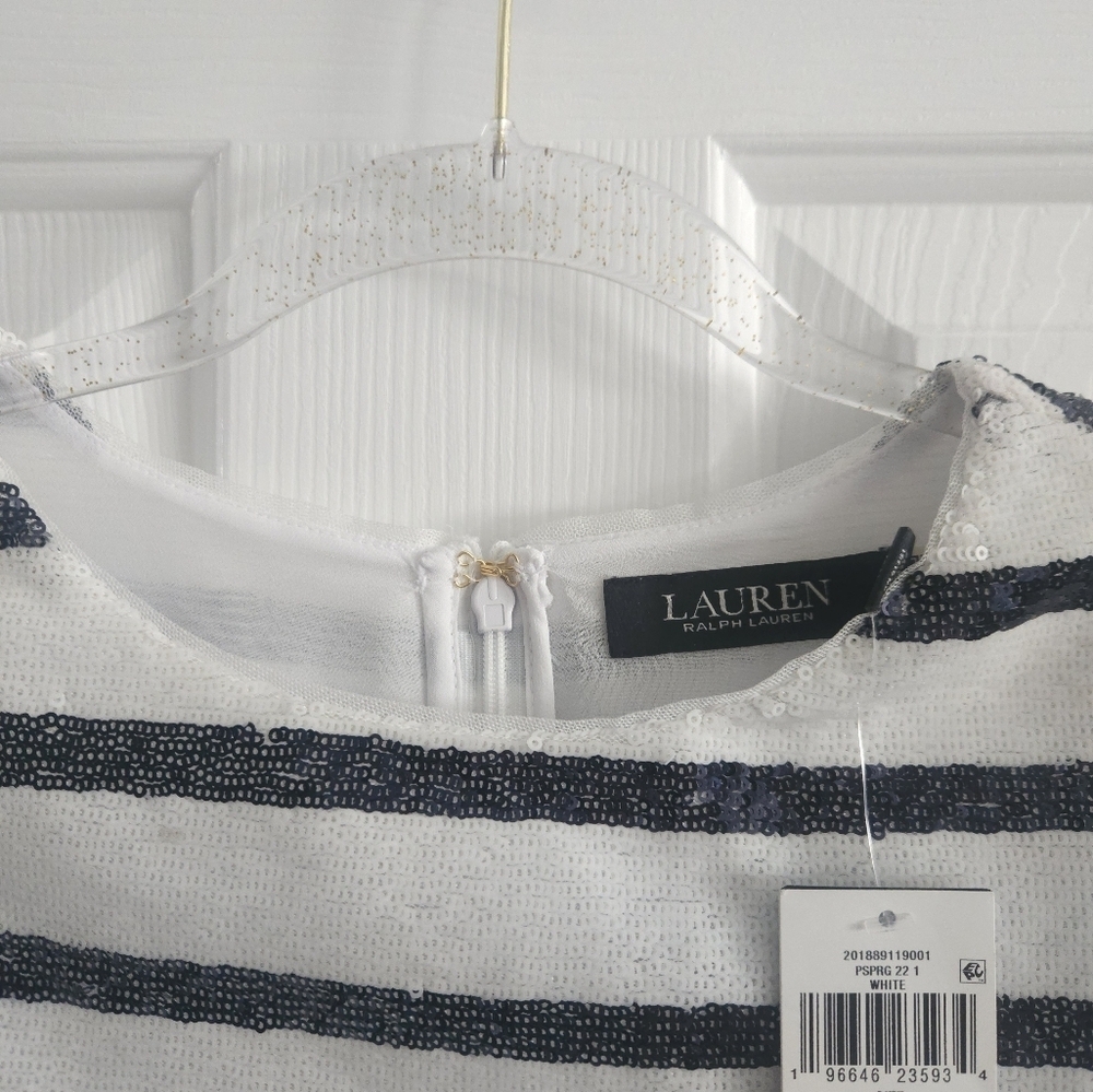 NWT Ralph Lauren Striped Sequin Short Sleeve Blouse - Picture 9 of 12
